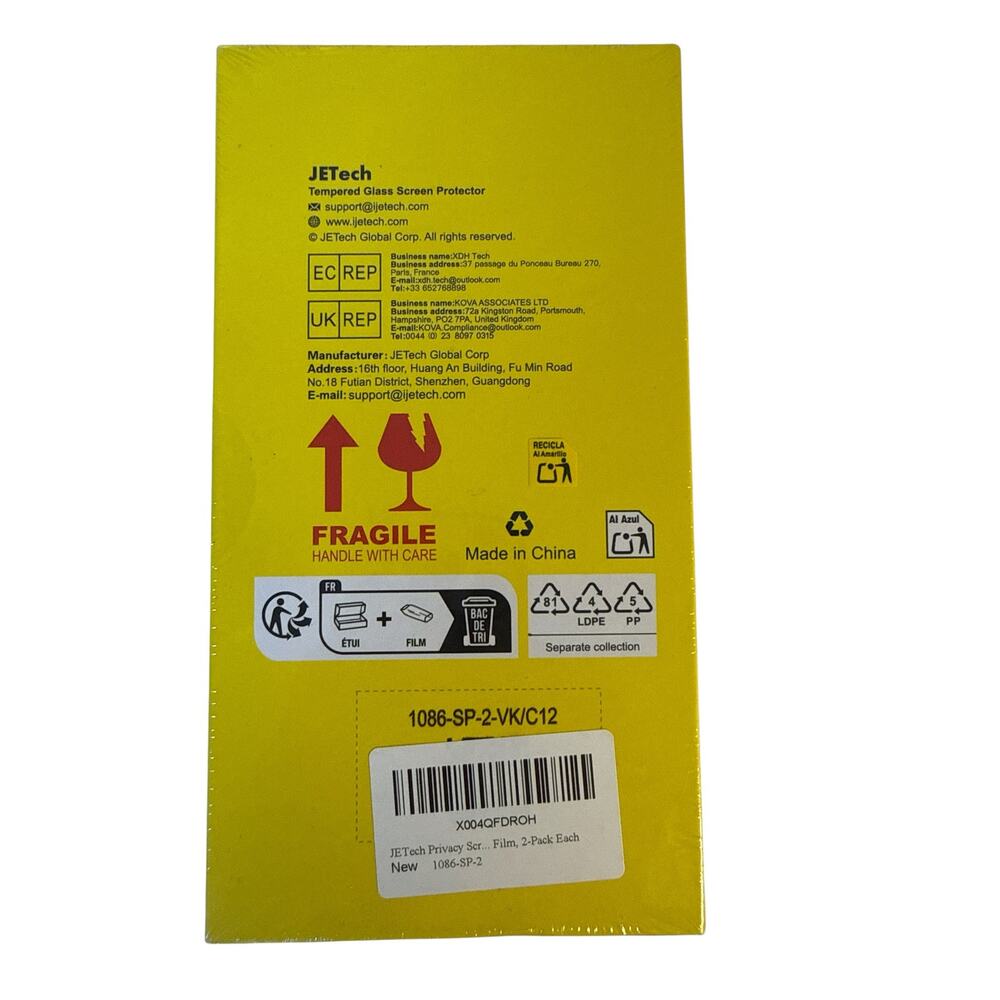 Jetech Tempered Glass Screen Protector for iPhone 11 Two Pack NIB - Picture 2 of 2